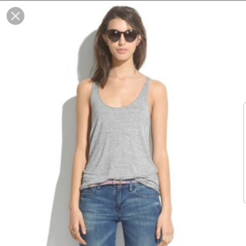 Madewell Viscose tank in Glass Green, sz M